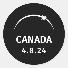 4.8.24 Solar Eclipse Canada Runder Aufkleber