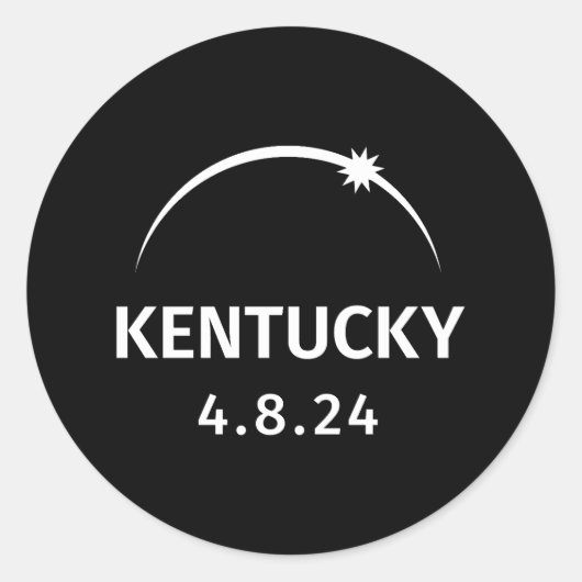 4.8.24 Solar Eclipse Kentucky Runder Aufkleber (Vorderseite)