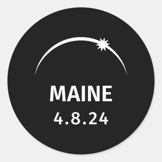 4.8.24 Solar Eclipse Maine Runder Aufkleber (Vorderseite)