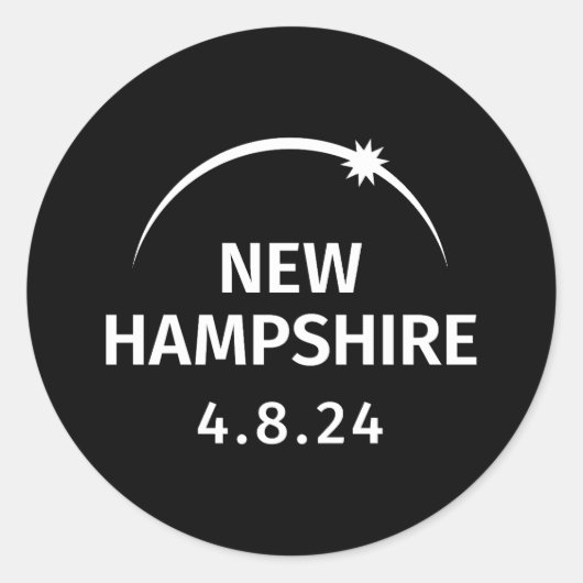 4.8.24 Solar Eclipse New Hampshire Runder Aufkleber (Vorderseite)