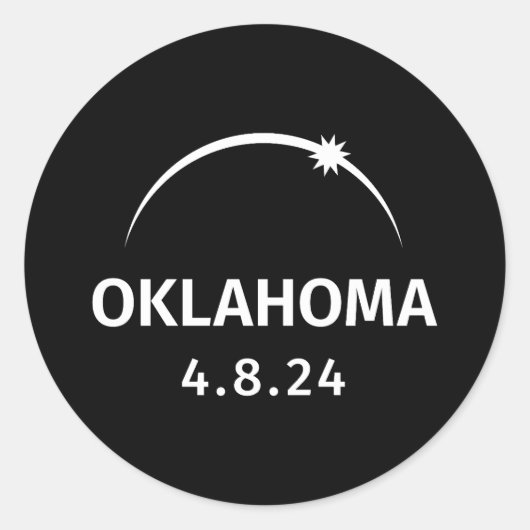 4.8.24 Solar Eclipse Oklahoma Runder Aufkleber (Vorderseite)