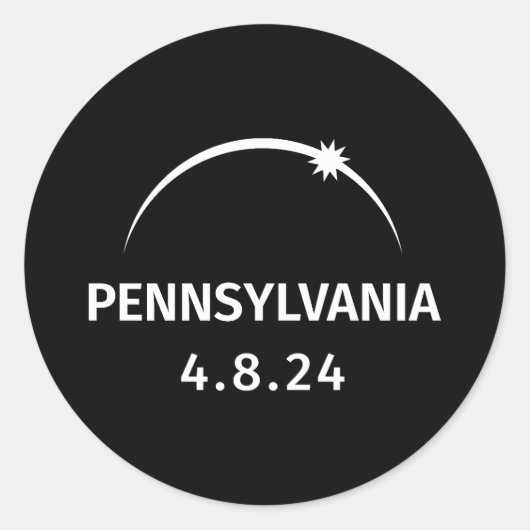 4.8.24 Solar Eclipse Pennsylvania Runder Aufkleber (Vorderseite)