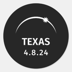 4.8.24 Solar Eclipse Texas Runder Aufkleber