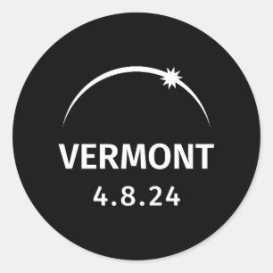 4.8.24 Solar Eclipse Vermont Runder Aufkleber