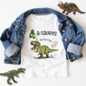 4-a-saurus Niedlicher Dinosaurier Name 4. Geburtst Kleinkind T-shirt