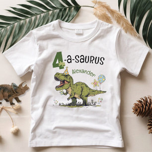 4-a-saurus Niedlicher Dinosaurier Name 4. Geburtst Kleinkind T-shirt