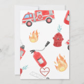 4 Alarm Fire Fighter 4th Birthday Einladung (Rückseite)