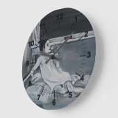 4 AM Painting by Alfred Fox Große Wanduhr (Winkel)