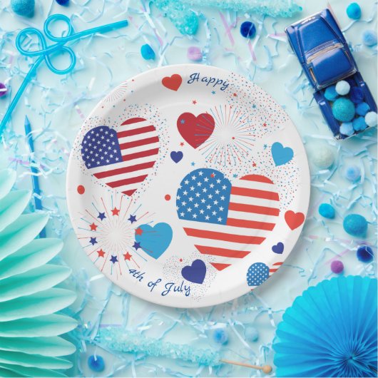 4. amerikanischer USA Flagge Julis patriotisch Pappteller (Party)