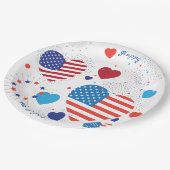 4. amerikanischer USA Flagge Julis patriotisch Pappteller (Schrägansicht)