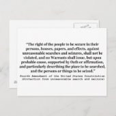 4. Änderung der Verfassung der Vereinten Staaten Postkarte (Vorne/Hinten)