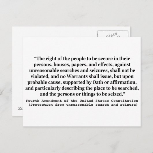 4. Änderung der Verfassung der Vereinten Staaten Postkarte (Vorne/Hinten)