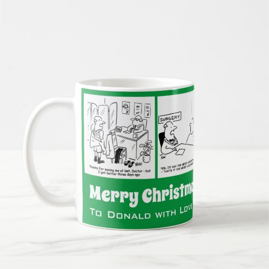 4 Ärztliche Cartoon für einen Doktor zu Weihnachte Kaffeetasse (Links)