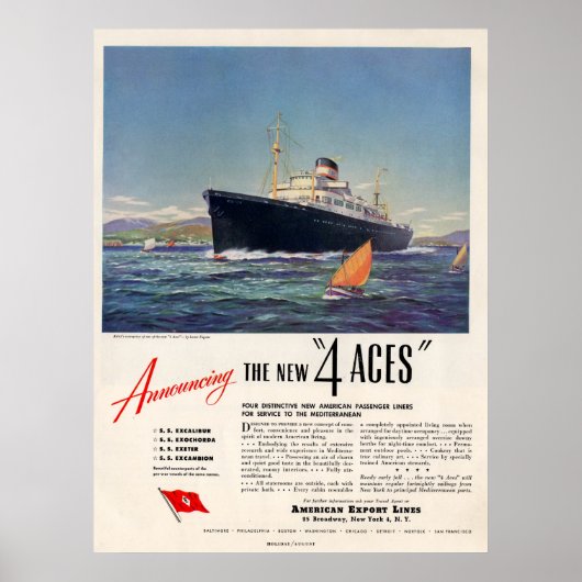 4 Asse 1948 Printwerbung Poster (Vorne)