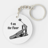 4 auf dem Fußboden Kick Drum Bass Pedal Drummer Ke Schlüsselanhänger (Rückseite)