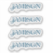 4 Aufkleber Blue Business Name Logo Wasserflasche (Vorderseite)