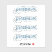 4 Aufkleber Blue Business Name Logo Wasserflasche (Blatt)