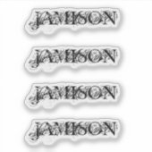 4 Aufkleber Schwarzer Firmenname Logo Wasserflasch (Vorderseite)