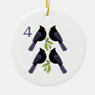 4 Aufruf von Vögeln Keramik Ornament