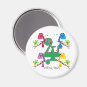 4 Aufruf von Vögeln Magnet (Vorderseite/Rückseite)