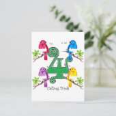 4 Aufruf von Vögeln Postkarte (Stehend Vorderseite)