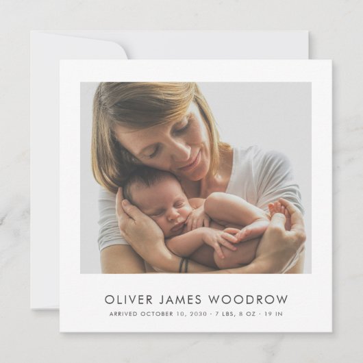 4 Baby Fotos Collage Birth Ankündigung (Vorderseite)