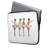4 bailarinas con tutús rosa, amarillo, verde dulce laptopschutzhülle (Vorderseite Links)