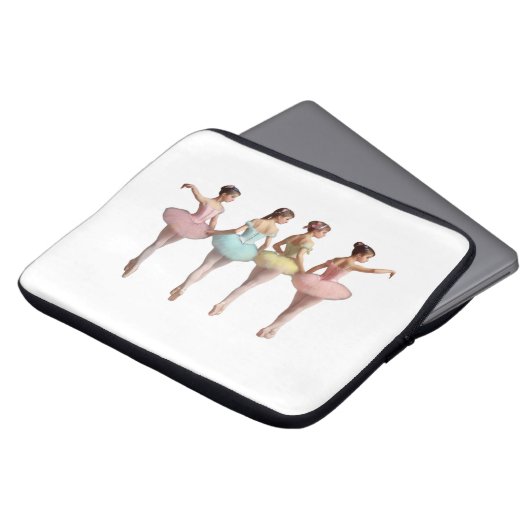 4 bailarinas con tutús rosa, amarillo, verde dulce laptopschutzhülle (Vorne Oben)