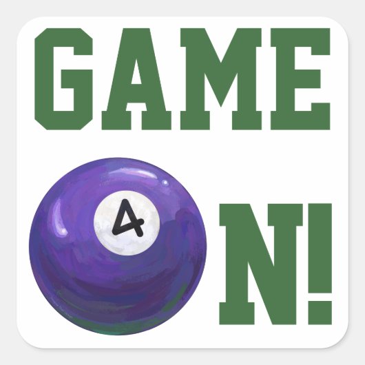 4 Ball Quadratischer Aufkleber (Vorderseite)