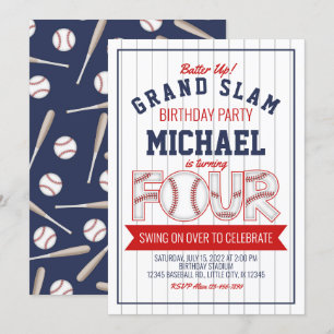 4. Baseball Geburtstag Einladung