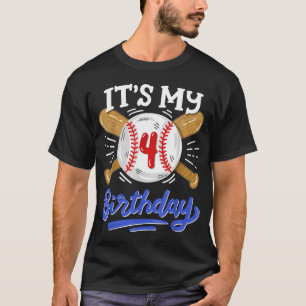 4. Baseball-Geburtstagsfeier Jungen Sport Fan 4 T-Shirt