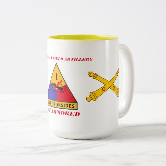 4. BATAILLON-27. FELD-ARTILLERIE-1. GEPANZERTE ZWEIFARBIGE TASSE (VorderseiteRechts)