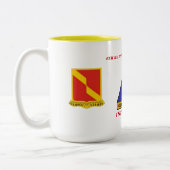 4. BATAILLON-27. FELD-ARTILLERIE-1. GEPANZERTE ZWEIFARBIGE TASSE (Links)