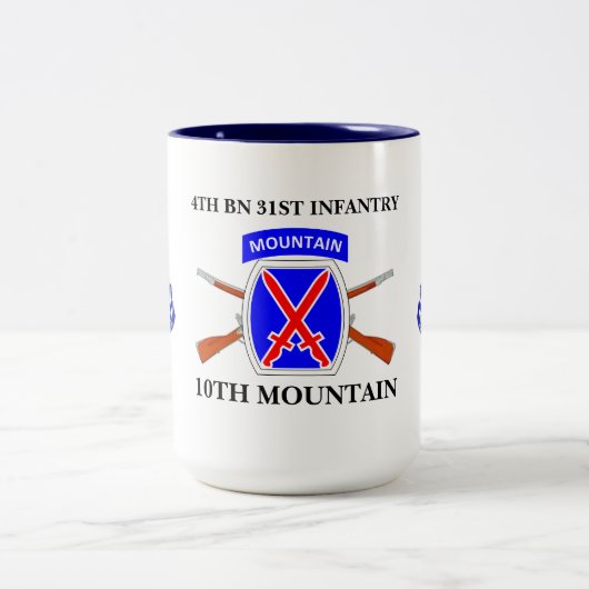 4. BATAILLON-31. INFANTERIE-10. GEBIRGSTasse Zweifarbige Tasse (Mittel)