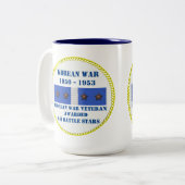 4 BATTLE STARS KOREAN KRIEG VETERAN ZWEIFARBIGE TASSE (Vorderseite Links)