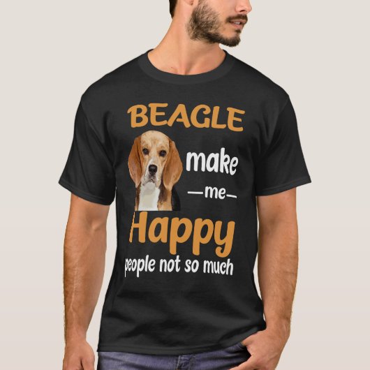 4 Beagle macht mich glücklich T-Shirt (Vorderseite)
