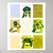 4 Beautiful Black Ladys Artisic Grunge Stil Poster (Vorne)