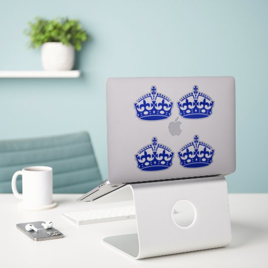 4 Behalten Calm Crown Blue Aufkleber (Laptop auf Schreibtisch)