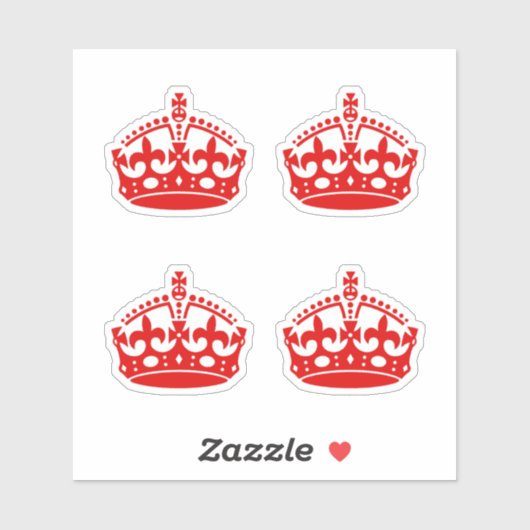 4 Behalten Calm Crown Red Aufkleber (Blatt)