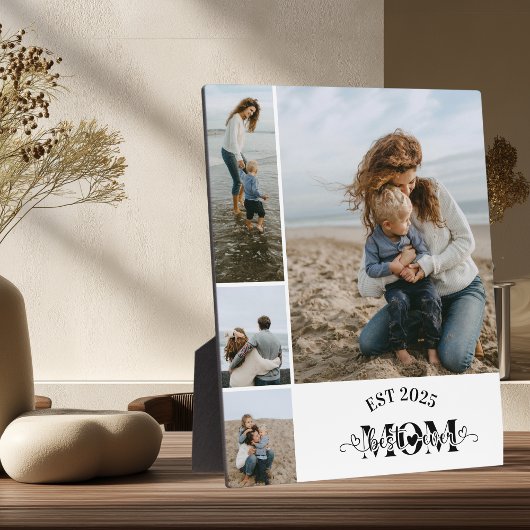 4 Benutzerdefinierte Fotocollage Beste Mutter über Fotoplatte