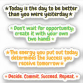 4 Best Motivational Quotes of all Time | Daily Aufkleber (Vorderseite)