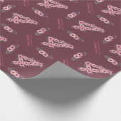 4. Big Birthday Girl Pink Blume Green Folies Geschenkpapier (Ecke)