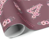 4. Big Birthday Girl Pink Blume Green Folies Geschenkpapier (Rolleneckpunkt)