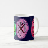 4 Bindungs-Rune-Tasse Kaffeetasse (VorderseiteRechts)