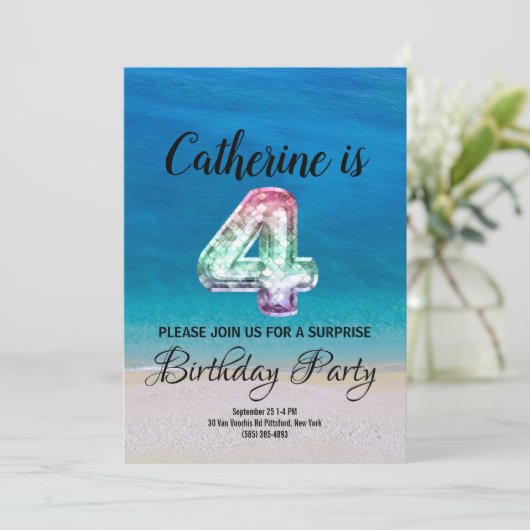 4. Birthday Einladung (Stehend Vorderseite)