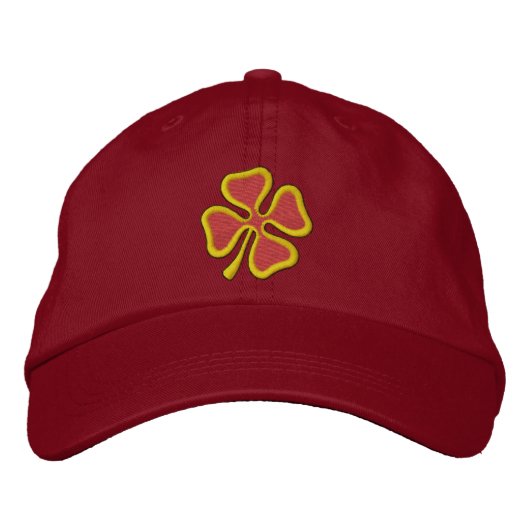 4-Blatt-Klee Bestickte Kappe (Vorderseite)