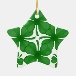 4 Blatt Klee Keramik Ornament
