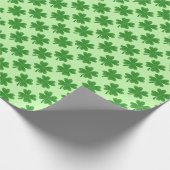 4-Blatt-Klee St. Patrick's Day Hellgrün Geschenkpapier (Ecke)