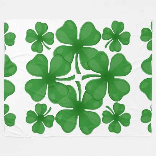 4 Blatt Kleeblatt Fleecedecke (Vorderseite (Horizontal))