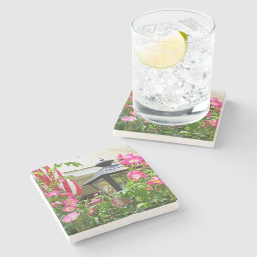 4. Blume Juli - Martha's Vineyard Steinuntersetzer (Seitenansicht)